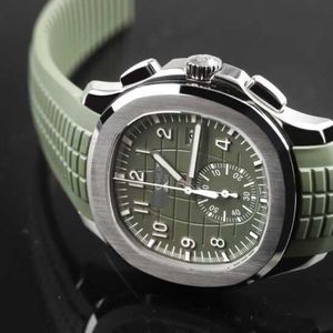 Elegant Sports Chronograph Wrist Watches PETA P 5968 NY Series Green Face White Gold Men's Full Set Designer Luxury Style Choser