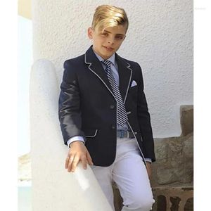 Jackets Notch Collar Single Breasted Blazer Italian Luxury Boy's Suits for Wedding Flap Pocket Solid Color Suit Kids Clothes 230817