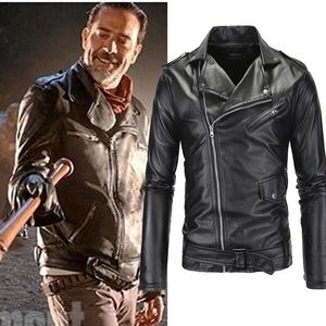 Kurtki męskie Film The Walking Dead Negan Leather Jacket Men Casual Plat xl-xxxl 230816