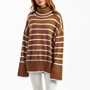 Maglioni femminili Guuzyuviz Top invernali a strisce per maglieria oversize per donne coreane Y2K Pallover a maniche lunghe casual