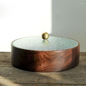 Бутылки для хранения Amgoth Woodnut Wood Четырех отсека для приправы пластинка фруктовая ореха сушена