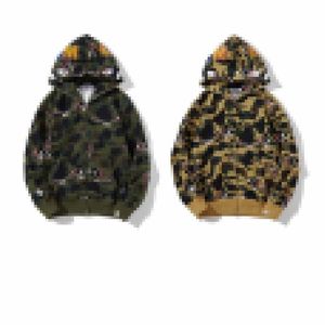 A Bathing Ape Autumn Men's Casual Shapeless Shark Head Camouflage Hooded Sweater Bathing Ape Hooded