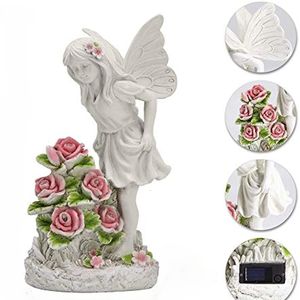 Decorative Objects Figurines Garden Angel Outdoor Decor Solar Powered Resin Sculpture for Patio Lawn Yard Porch Ornament Housewarming Gift 230817