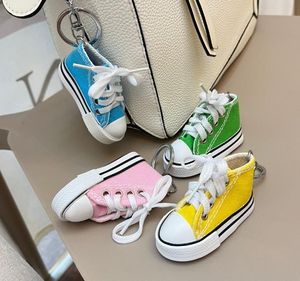 Quality Motorcycle Side Support Keychain Mini Canvas Simulation Leisure Shoes Keychain Package Pendant Factory Wholesale