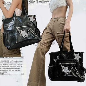 Totes Haex y2k Women Tote Bags 2023 Тренд новый дизайн Harajuku большой способности Bolso Mujer Fashion Punk Chains Sags Femme Hkd230818