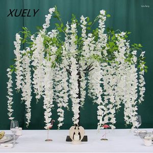 Dekorativa blommor 120 cm Artificial Flower Cherry Tree Fake Wishing Weeping Willow Wisteria Garden El Shopping Mall Home Display