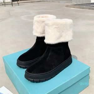 Moda Women Winter Snow Boots Beautiful Designer Confortável Trabalho Cúlitos curtos Sapatos e Martins de pele vintage