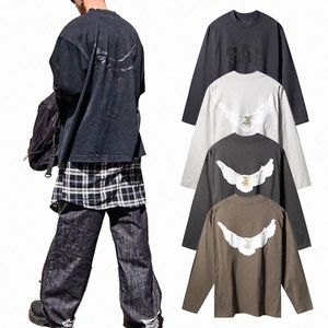 Tシャツ西長袖TシャツファッションメンハイストリートピースプリントティーメンズレディースP62N＃