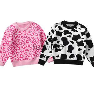 Pullover Focusnorm 16y Kids Girls Chłopcy Sweter 2 Kolory Cowleopard wydrukowane jesień ciepłe długie rękawie dzianin pullover x0818