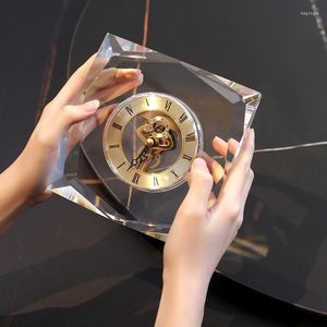 Столовые часы Light Luxury Crystal Clock Home Стол сидячий гостиная мода мода