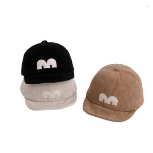 Ball Caps Corduroy Soft Brim Owumn Hape Children Hat для девочек зимний детское письмо M Baseball Cap Boys вышивая дети