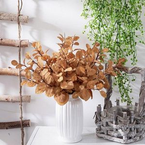 Dekorativa blommor konstgjorda blad ingen vattning icke-witing simulering diy realistiskt långvarigt hem bröllopsdekor faux växt