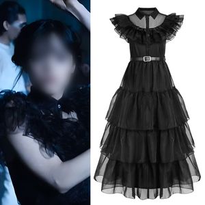 Косплей фильм в среду косплей для девочек костюм vestidos для детских девочек сетчатые платья для вечеринок на Хэллоуин Костюмы 4-10 лет 230818