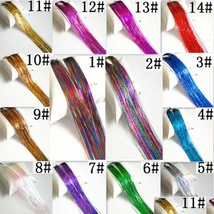 CAKER CAPPINA CAKER OLD STREET 5PCS/LOTTO Tinsel Sparkle Olographic Extensions Extensions Highlights Party Wig 14 Colori Drop Delivery Products Dhypm