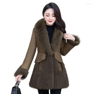 Giacca da pelliccia da donna mao giù versione coreana di-cappotto sciolto simile a una femminilità di alta qualità un wome casual