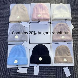 Designer Winter warm warm Angora Kaninchen Haar Männer und Frauen gestrickte Hüte doppelte verdickte Kaninchen Haarhüte Ohrschutzhüte Weiche und klebrige verpackte Kopf wunderbar