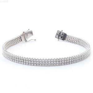 2 3 4 Rows Moissanite Tennis Chain Bracelet Silver White Gold Plate Tennis Bracelet Best Gifts Mossanite Tennis Chain