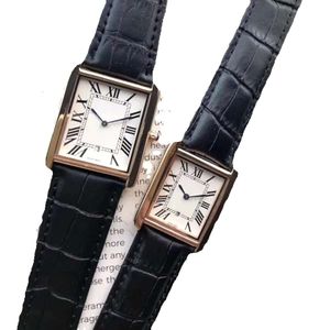 Top Brand Men and Women Women Watches Square Case Leather Strap Quartz Movement Data Automática Marca de moda Mulheres Vestido Relógio Designer Relógio877