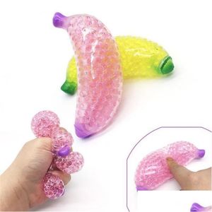 Decompression Toy Finger Toys Extrusion Fidget Tpr Fruit Banana Beads Soft Bubble Ball Pinching Music Vent Environmental Drop Delivery Dh1Ks