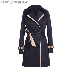 Trench da donna Trench Coat per donne Fashion Black Autunno vestiti giacche Z230818