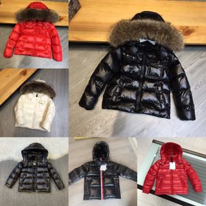 Baby Down Coats 재킷 유아 어린이 디자이너 재킷 겨울 파카 소년 소녀 야외 따뜻한 검은 색 빨간 복어 의류 아웃복