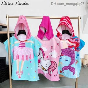 Pajamas Girls' Beach Towels Raincoats Cartoon Hooded Cloaks Unicorn Dinosaur Microfiber Children's Swimming Bath Towels Baby Bath Towels Swimming Pool Robe Z230818