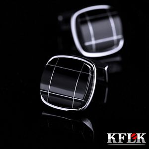 BUFF Links Kflk Jewelry Shirt Bufflink para masculino Brand Black Link Link Bouton Bouton Presente de alta qualidade Casamento de luxo convidados 230818