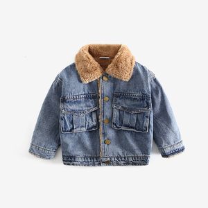 Jackets Jacke für Kinder Jungen Winter warmer Junge Mantel Casual plus Velvet Langarm Herbst 2023 Fashion Childrens 230817