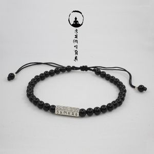 Charm Bracelets POHIER Tibetan Buddhism Coconut Shell Beads Women Men 's Mantra Words Jewelry Lucky