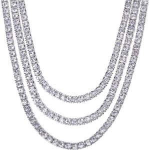 Toppkvalitet 925 Sterling Silver 3mm VVS Moissanite Diamond Tennis Necklace