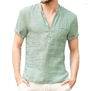 Men's T Shirts Casual Breathable T-shirt Summer Short-sleeved Cotton And Linen Leading S-3XL Street Wear ZZ