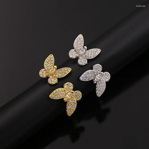 Cluster Rings Middle Eastern Style Zircon Without Dropping Diamond Women's Ring Double Butterfly Opening Adjustable Size