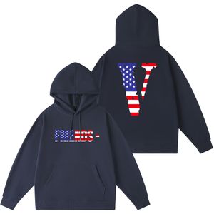 Vlone Fashion New Men's Hoodie Sweater Мужчина 2023 г. Осень/зима День Святого Валентина повседневное длинное рукав с длинным рукавом круглое шея черное спортивное свитер женский платье-140