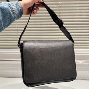 Fashion Designer Messenger Bag Man Crossbody Luxury Tote Handbag Clutch Embossed Men Purse Black Flower Leather Shoulder Satchel Bags