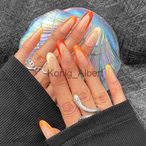 False Nails 24 PCS Big Sale Fake Nails Press On Nail Designs Art Long Tips False Forms With Lim Stick Stickers REURBEABLE SET X0818