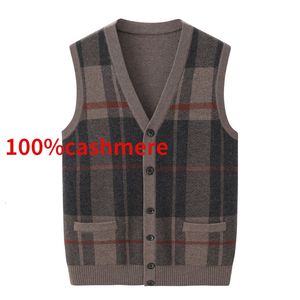 Men's Sweaters Arrival Fashion LArge Autumn and Winter 100shmere Cardigan Men's Knitting Sweater Vest Size S M L XL 2XL 3XL 4XL 5XL 6XL 230817