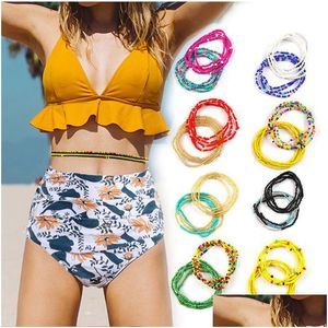 Belly Chains Elastic Chain African Waist Beads Body Women Girls Summer Boho Jewelry Accessories Drop Delivery Dhnxj