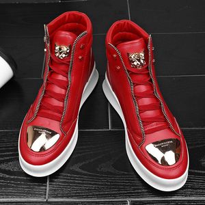 Botlar Coslony Boot Erkek Kırmızı Spor ayakkabı trend yüksek üst ayakkabılar leopar platformu paten spor eğitimi kış adam ayakkabı 230817