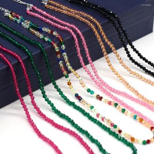 Choker Natual Spinel Stone Necklace 3mm Section Bead Fit Women Jewelry Accessories Gift Längd 38 5 cm