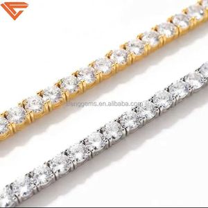 Moissanite Cluste Diamond 4mm 16/18/20/22/24 Inches Moissanite Tennis Chain