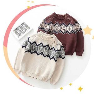 Pullover Boys Sweter jesienny zima dzieci moda gęste aksamitne topy dla dzieci dzieci dzieci swobodne ciepłe ubranie maluch słodki sweter 5 6Y x0818