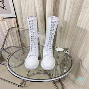 KNEE Boots Designer Long Boot Rubber Walking Waterproof lacing Leisure Thick Soled Short Booties Green Black Blue Brown