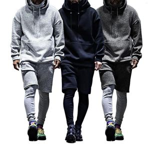 Men's Tracksuits Men Slim Fit Suit Set Autumn And Winter Youth Loose Hooded Casual Sweater Shorts