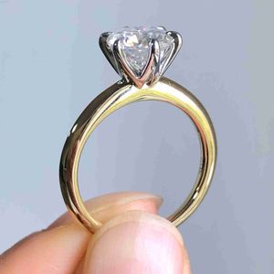 Niestandardowy klasyczny styl 8,5 mm okrągłe genialne cięcie def vvs moissanite Pierścień zaręczynowy 10K 14K 18K Złoty Luksusowy Ring