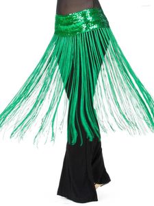 Bühne Wear Quaste Oriental Flamco Bauch Tanz Hüfte Schal Solid Farbe Bellydance Fantasia Jazz Pailletten Klassische Performance Latin Kleidung