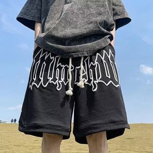 Herr shorts sommarbokstav skum tryck y2k casual mode lösa tröjor gym basket korta byxor streetwear bermuda shorts 230817