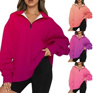 Women's Hoodies Fashion Casual Warm Sweatshirt Long Sleeve V Neck Soft Gradient Color Zipper Sweater Women Ladies Athletic Vest