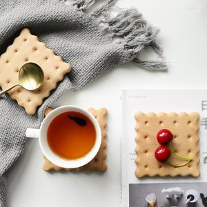 Çay tepsileri bisküvi şekil masa pedi ahşap yalıtım placemat bardağı kase paspas ev dekoru dayanıklı kurabiyeler desen mutfak aleti