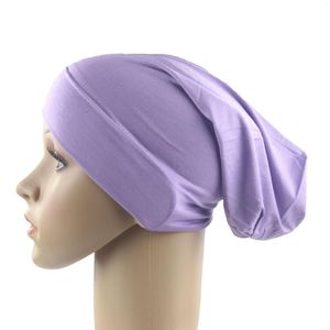 Roupas étnicas 12pcs Uma dúzia de mulheres muçulmanas meninas cachecol de cachecol chapéu de algodão Elastic da cabeça de femininas acessórios de cabelo por atacado