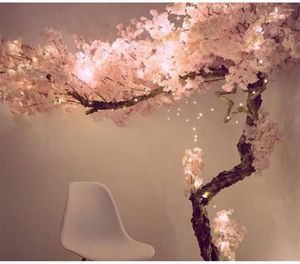 Dekoratif çiçekler yapay kiraz çiçeği ağacı el yapımı açık pembe düğün doğum günü zemin ev oturma odası dekorasyonu 5.2ft/1.6m
